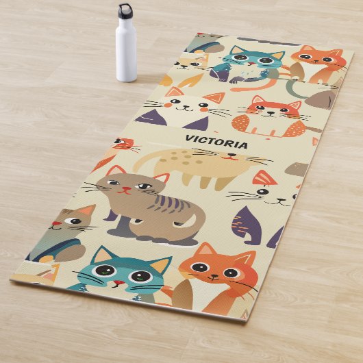 Cats Wasserfarbenes Muster Yogamatte (Beispiel)