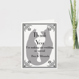 Cats Wedding Danke-Card Moderne Katze Dankeskarte