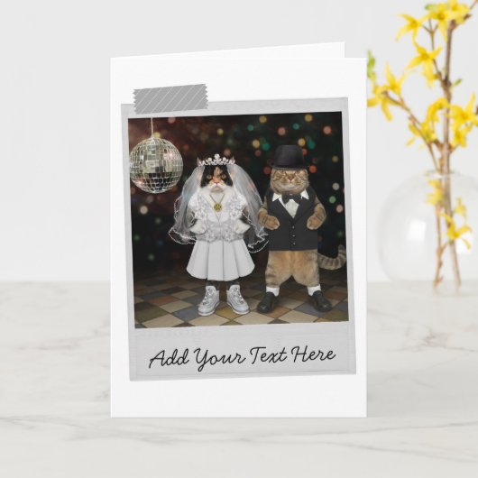 Cats Wedding Funny Card Karte (Gelbe Blume)