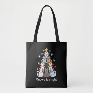Cats Weihnachtsbaum Meowy Bright Niedlichen Weihna Tasche