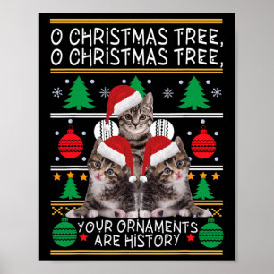 Cats Weihnachtslustige Ornaments Pajama Familienge Poster