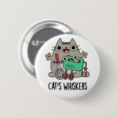 Cat's Whiskers Funny Baking Pun Button (Vorne & Hinten)