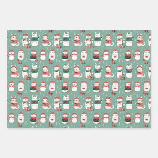 Cats Winter Wonderland Geschenkpapier Set (Vorderseite 3)