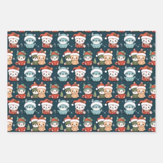 Cats Winter Wonderland Geschenkpapier Set (Vorderseite 2)