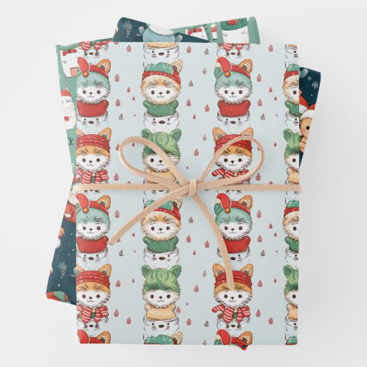 Cats Winter Wonderland Geschenkpapier Set (Beispiel)