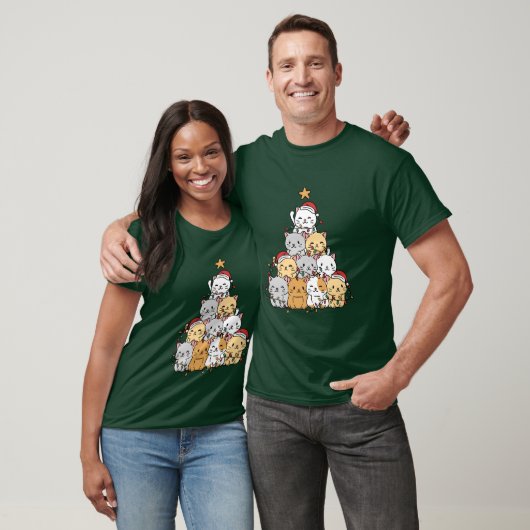 Cats Xmas Tree T-Shirt (Unisex)