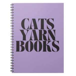 Cats Yarn Books Lila Spiralblock Notizblock