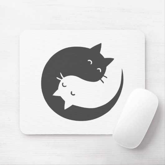Cats yin and yang mandala - Wählen Sie Hintergrund Mousepad (Mit Mouse)