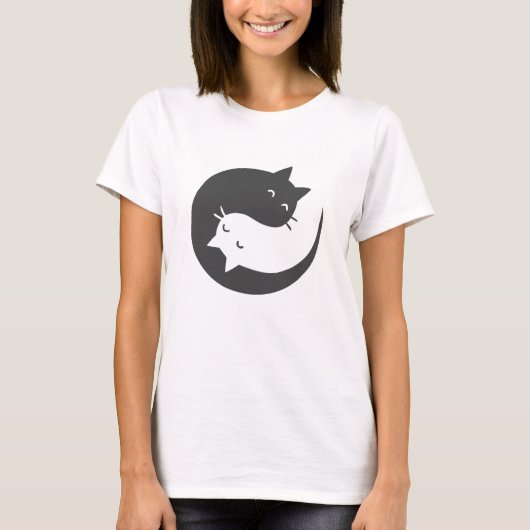 Cats yin and yang mandala - Wählen Sie Hintergrund T-Shirt (Vorderseite)