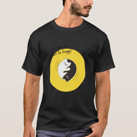 Cats Yin Yang nur Spin und sei glücklich! Qi Gong  T-Shirt (Vorderseite)