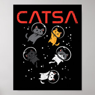 Catsa Cat Astronauten Funny Kitten Space Frauen Mä Poster