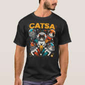 Catsa Cat Astronauts Kitten Space Astronomy Cartoo T-Shirt (Vorderseite)
