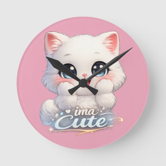 Catsera 1.0 runde wanduhr (Vorderseite)