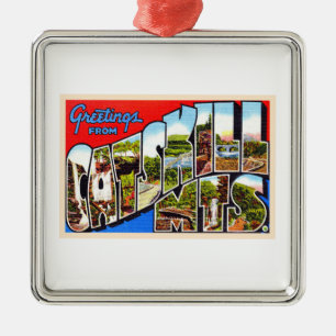 Catskill Mountains New York Großer Brief Postkarte Ornament Aus Metall