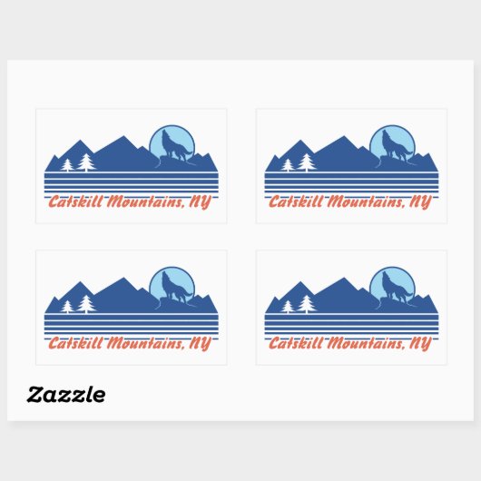 Catskill Mountains NY Rechteckiger Aufkleber (Blatt)