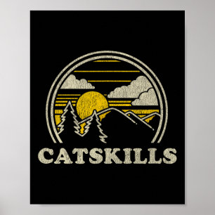Catskills New York Ny T-Shirt Vintage Wandern Berg Poster