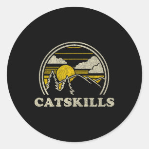 Catskills New York Ny T-Shirt Vintage Wandern Berg Runder Aufkleber