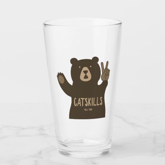 Catskills New York Peace Bear Glas (Vorderseite)