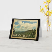 Catskills New York Vintage Travel Karte (Gelbe Blume)