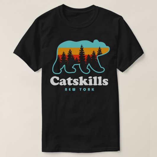 CatSkills NY Bären Camping Wandern im Val Piora T-Shirt (Design vorne)