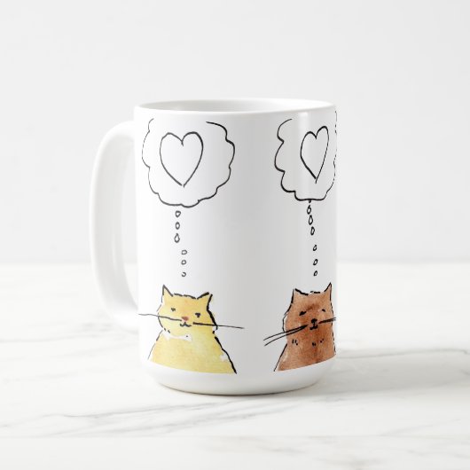 CatsLoveLoveMouse Kaffeetasse (Vorderseite Links)