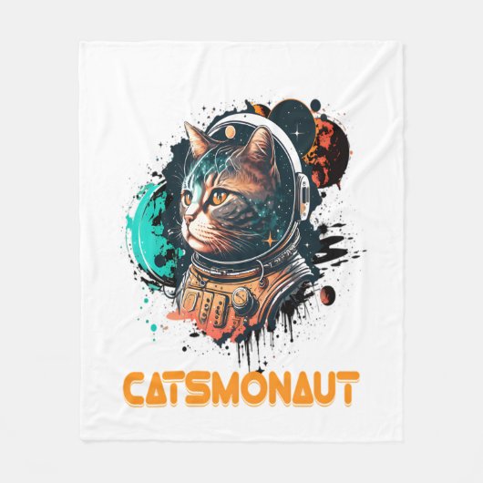 Catsmonaut Astronautenkatze oder Weltraumkatze Fleecedecke (Vorderseite)