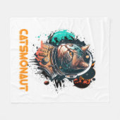 Catsmonaut Astronautenkatze oder Weltraumkatze Fleecedecke (Vorderseite (Horizontal))