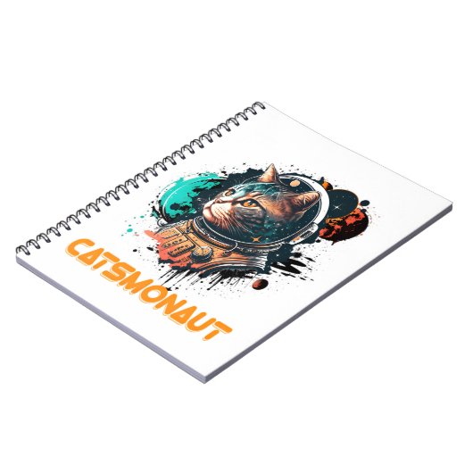Catsmonaut Astronautenkatze oder Weltraumkatze Notizblock (Linke Seite)