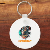 Catsmonaut Astronautenkatze oder Weltraumkatze Schlüsselanhänger (Vorderseite)