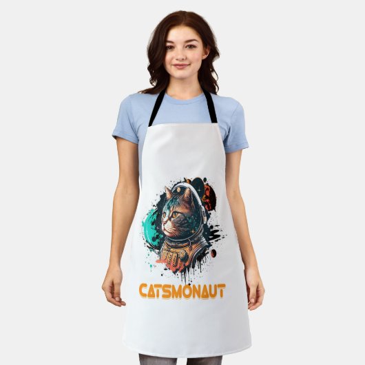 Catsmonaut Astronautenkatze oder Weltraumkatze Schürze (Getragen)