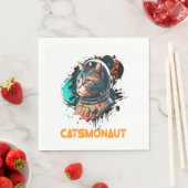 Catsmonaut Astronautenkatze oder Weltraumkatze Serviette (Beispiel)