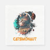 Catsmonaut Astronautenkatze oder Weltraumkatze Serviette (Vorderseite)