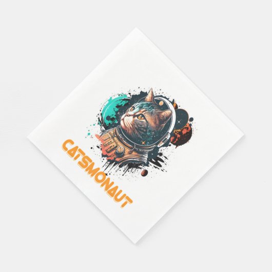 Catsmonaut Astronautenkatze oder Weltraumkatze Serviette (Ecke)