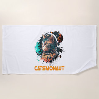 Catsmonaut Astronautenkatze oder Weltraumkatze Strandtuch