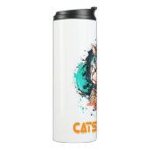 Catsmonaut Astronautenkatze oder Weltraumkatze Thermosbecher (Nach links gedreht)