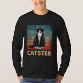 Catster Cat Gangster Kostüm Kat Vater Gangster Cat T-Shirt (Vorderseite)