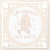 Catsup me if you can Funny Hot Dog - Ketchup Puff Glasuntersetzer (Rückseite)