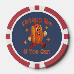 Catsup me if you can Funny Hot Dog - Ketchup Puff Pokerchips