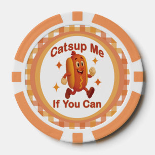Catsup me if you can Funny Hot Dog - Ketchup Puff Pokerchips