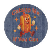 Catsup me if you can Funny Hot Dog - Ketchup Puff Schneidebrett (Vorderseite)