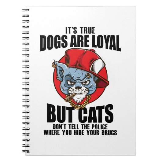 CatsVsDogsSpiralNotebook-FunnyCatQuoteUniqueDesign Notizblock (Vorderseite)