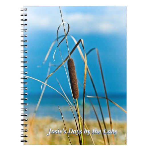 Cattail am Lake Shore Custom Notebook Notizblock (Vorderseite)