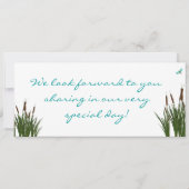 Cattail/Dragonfly Boarding Pass Wedding Invitation Einladung (Rückseite)