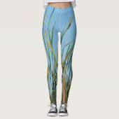 Cattails Abstrakt Chic Sky Blue Leggings (Vorderseite)