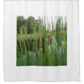 Cattails am Lake Shower Vorhang (Vorderseite)