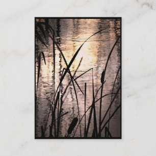 Cattails an Sonnenuntergang ATC Visitenkarte