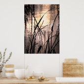 Cattails bei Sunset Poster (Küche)