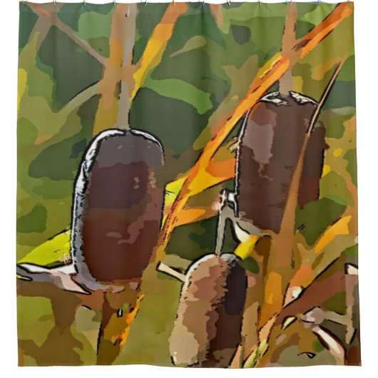 Cattails Duschvorhang (Vorderseite)