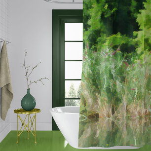 Cattails im Teich Duschvorhang