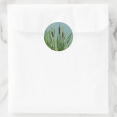Cattails Runder Aufkleber (Tasche)